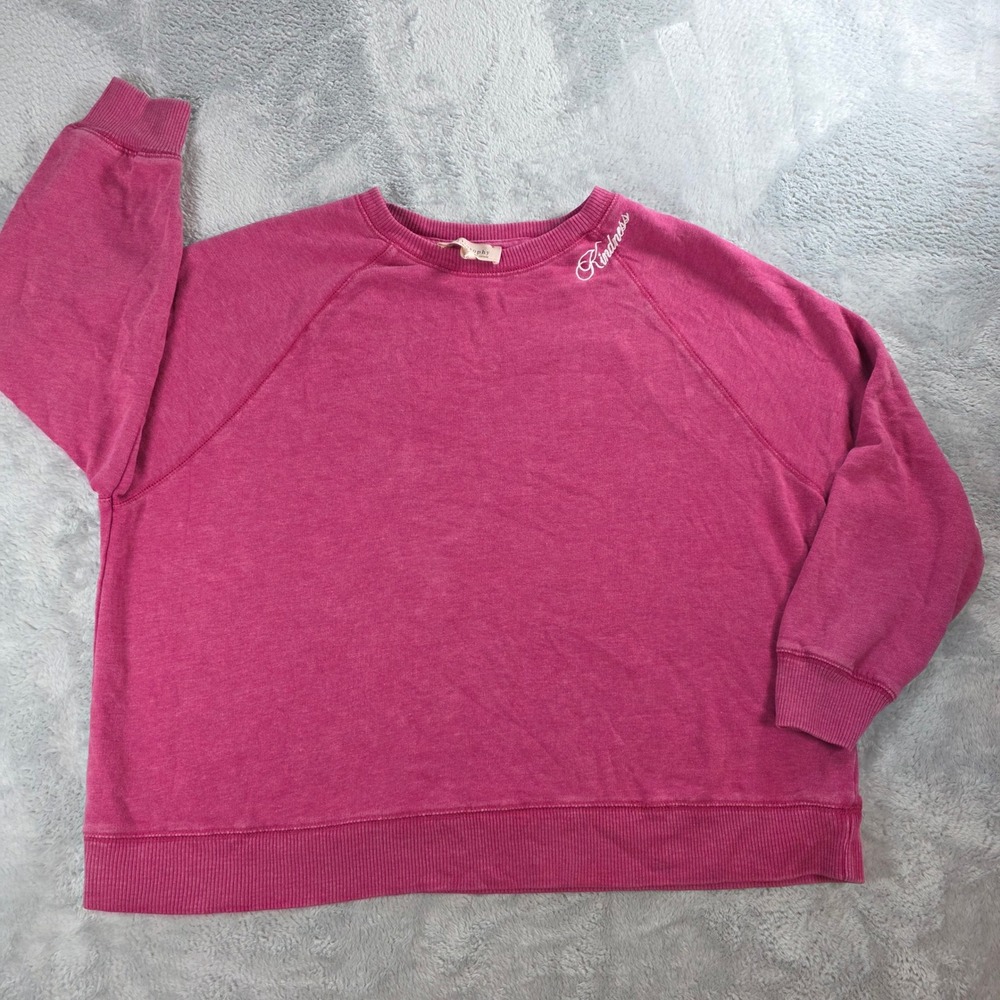 Philosophy Women‎ 1X Pink Sweatshirt Kindness Raglan Sleeve Crew Neck
